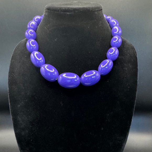 Big Purple Beaded Necklace - Picture 1 of 4